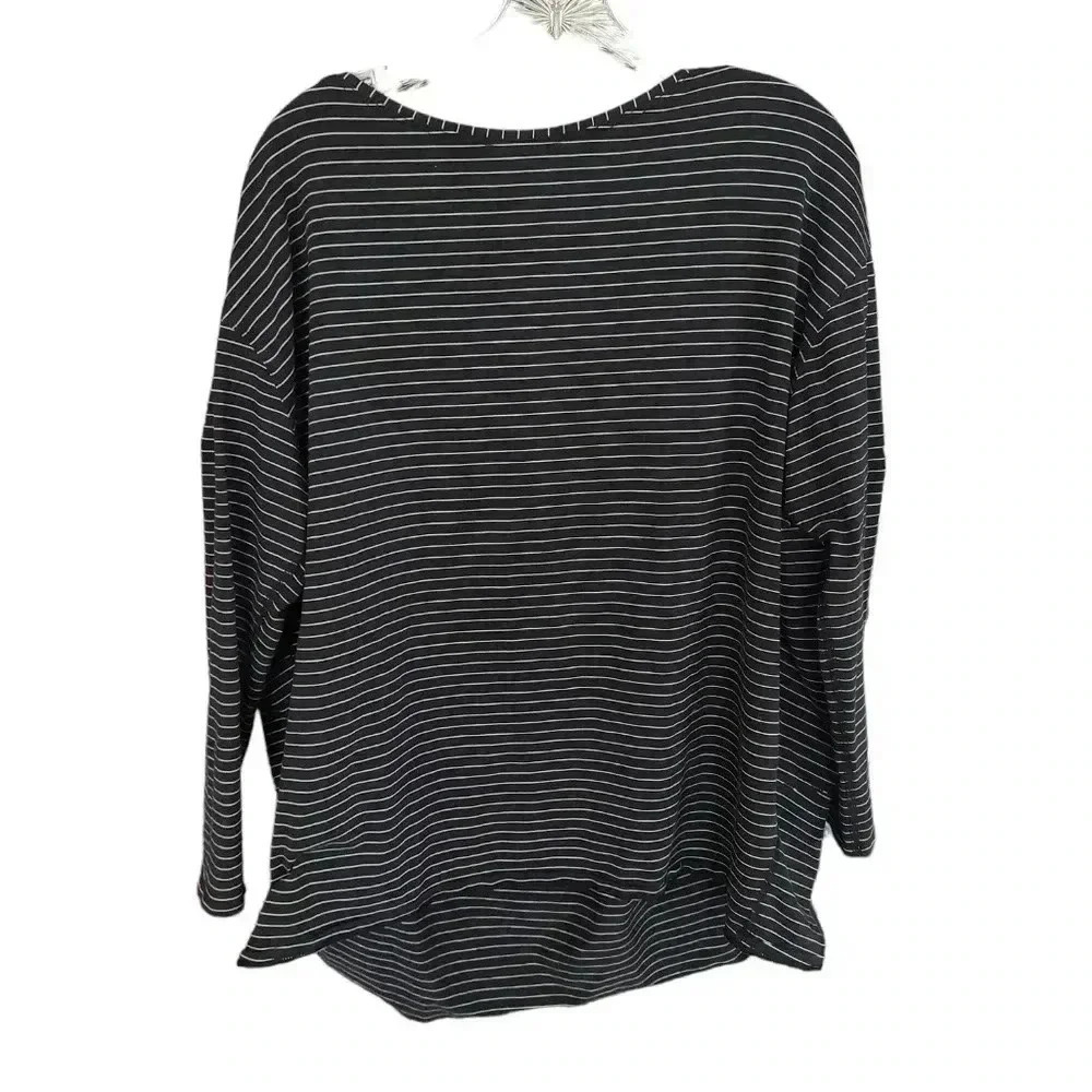 Lululemon Back in Action Long-Sleeve Shirt Synchronise Stripe Black White - Picture 6 of 7